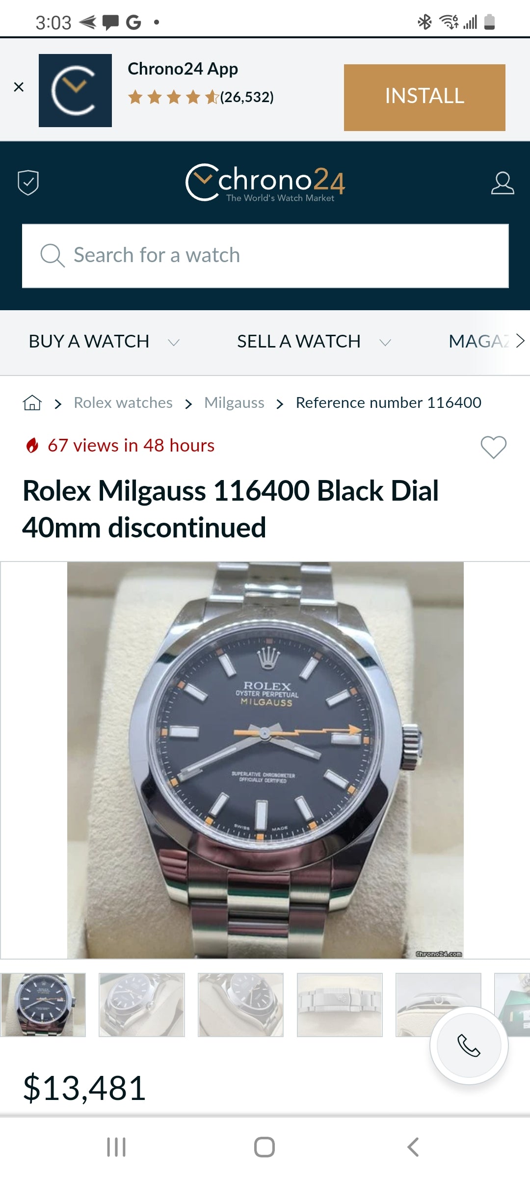 Rolex Milgauss Automatik Stahl Herrenuhr Oyster Perpetual Ref. 116400 B&P 2010