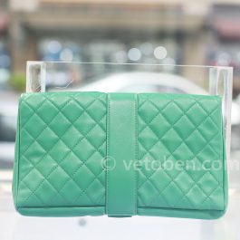 CHANEL Lambskin Quilted Grip Clutch 2017-2018