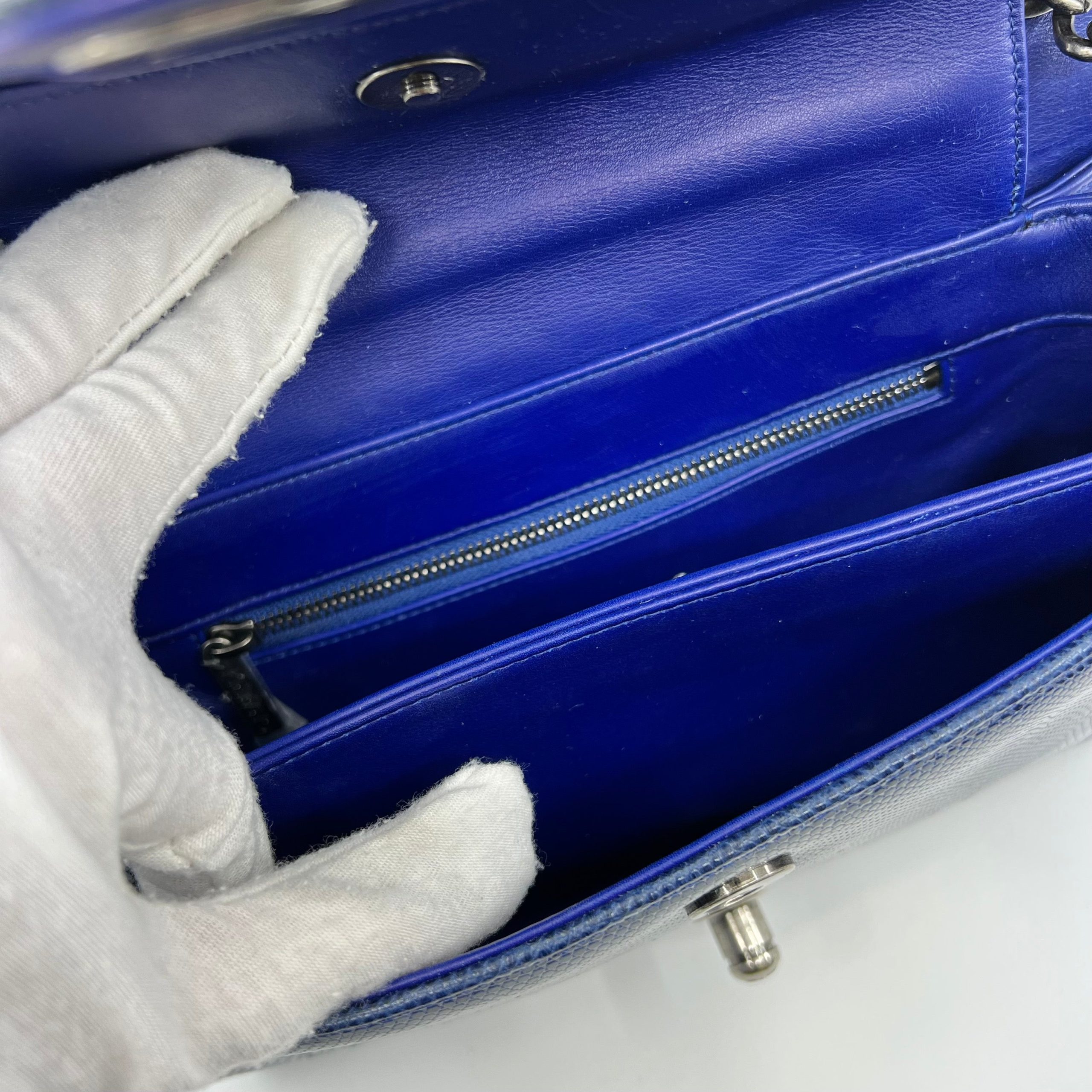 Chanel Blue Lizard Skin Medium Perfect Edge Flap Bag