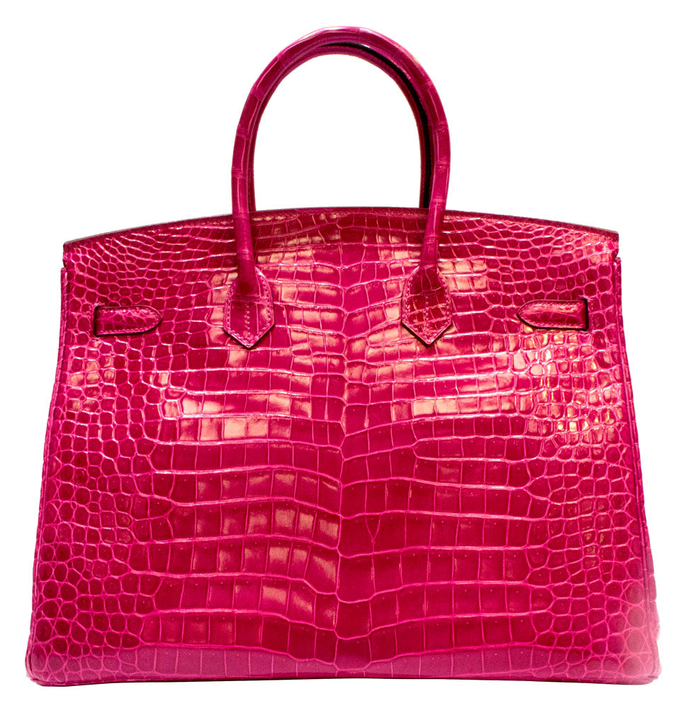 Hermes Birkin Bag 35cm Scheherazade Porosus Crocodile Silver Hardware