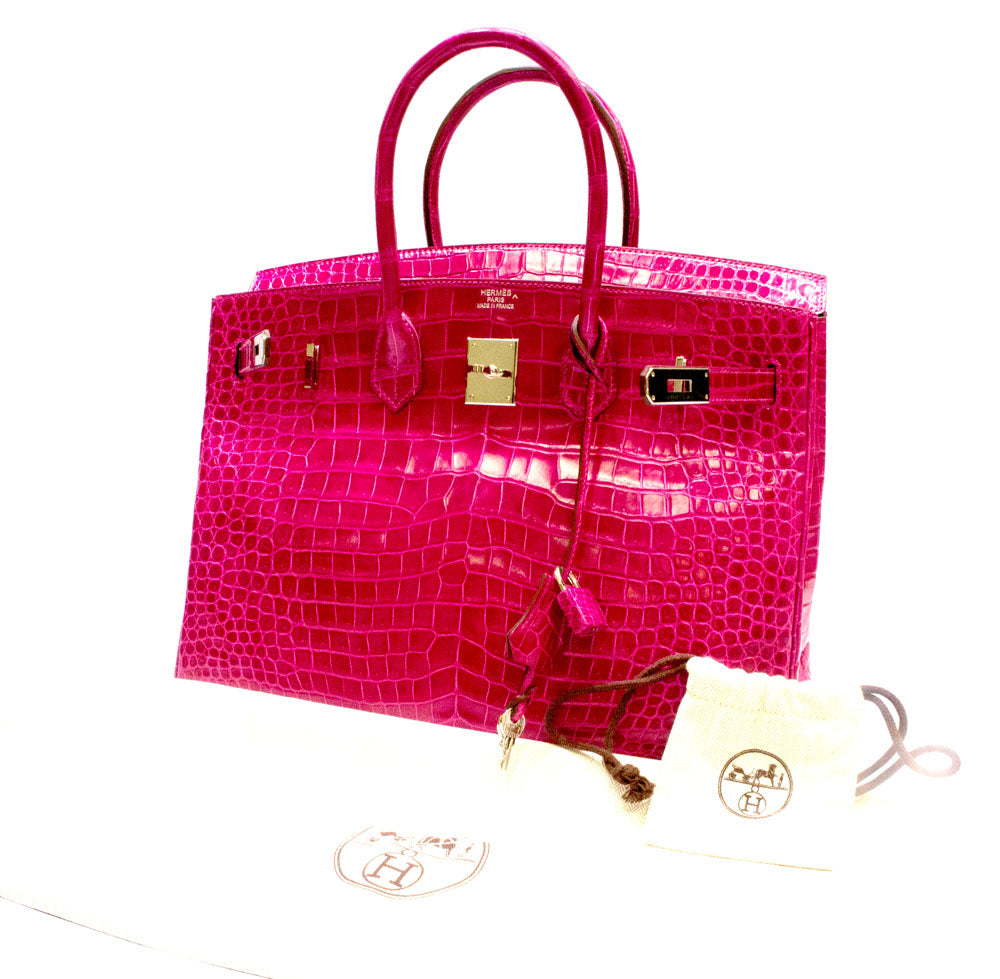 Hermes Birkin Bag 35cm Scheherazade Porosus Crocodile Silver Hardware